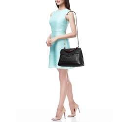 Pre Owned حقيبة كارولينا هيريرا جلد بني مونوغرامي بيد علوية