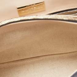 Pre Owned حقيبة كارولينا هيريرا جلد بني مونوغرامي بيد علوية