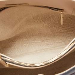 Pre Owned حقيبة كارولينا هيريرا جلد بني مونوغرامي بيد علوية