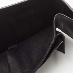 Pre Owned CH Carolina Herrera Black Quilted Leather Logo Trifold Wallet