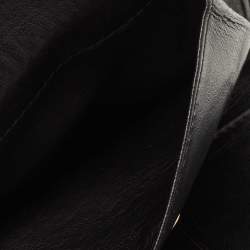 Pre Owned CH Carolina Herrera Black Quilted Leather Logo Trifold Wallet