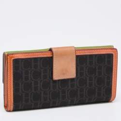 Pre Owned CH Carolina Herrera Multicolor Monogram Canvas and Leather Continental Wallet