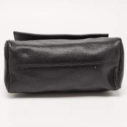 Pre Owned CH Carolina Herrera Black Leather Minuetto Flap Top Handle Bag