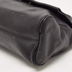 Pre Owned CH Carolina Herrera Black Leather Minuetto Flap Top Handle Bag