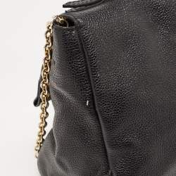 Pre Owned CH Carolina Herrera Black Leather Minuetto Flap Top Handle Bag