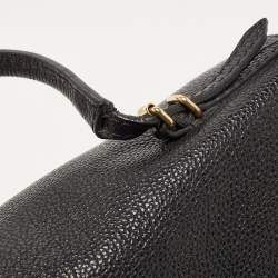 Pre Owned CH Carolina Herrera Black Leather Minuetto Flap Top Handle Bag