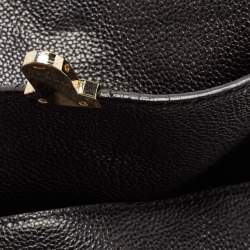 Pre Owned CH Carolina Herrera Black Leather Minuetto Flap Top Handle Bag