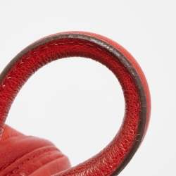 CH Carolina Herrera Red Monogram Leather Dome Satchel