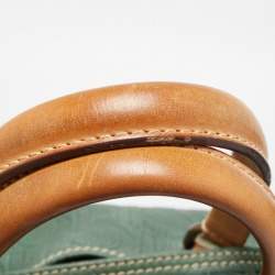 Pre Owned CH Carolina Herrera Green Monogram Leather Andy Tote