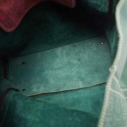 Pre Owned CH Carolina Herrera Green Monogram Leather Andy Tote