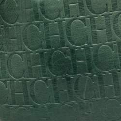 Pre Owned CH Carolina Herrera Green Monogram Leather Andy Tote