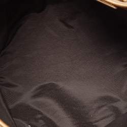 Pre Owned CH Carolina Herrera Gold Monogram Embossed Leather Dahlia Hobo