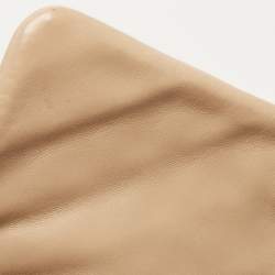 Pre Owned CH Carolina Herrera Beige Quilted Leather Chain Flap Shoulder Bag