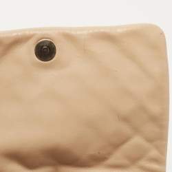 Pre Owned CH Carolina Herrera Beige Quilted Leather Chain Flap Shoulder Bag