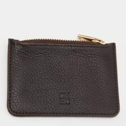 Pre Owned CH Carolina Herrera Teal Embossed Leather Trifold Compact Wallet
