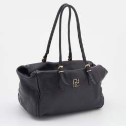 Pre Owned  CH Carolina Herrera Black Leather Satchel