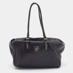 Pre Owned  CH Carolina Herrera Black Leather Satchel