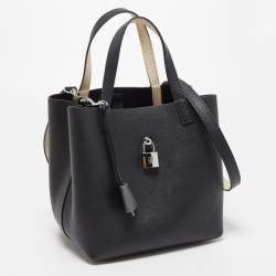 Pre Owned CH Carolina Herrera Black Leather Small Matryoshka Locked Shoulder Bag