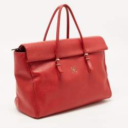 مملوكة مسبقًا CH Carolina Herrera Red Leather Tempo Collection Adagio Tote