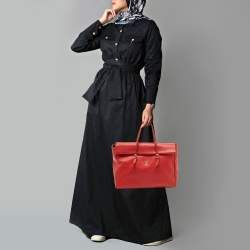 مملوكة مسبقًا CH Carolina Herrera Red Leather Tempo Collection Adagio Tote