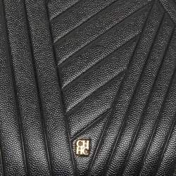 Pre Owned CH Carolina Herrera Black Quilted Leather Continental Pouch