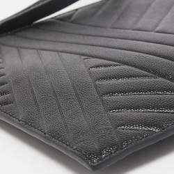 Pre Owned CH Carolina Herrera Black Quilted Leather Continental Pouch