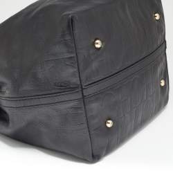 Pre Owned CH Carolina Herrera Black Monogram Leather Matryoshka Tote