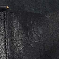 Pre Owned CH Carolina Herrera Black Monogram Leather Matryoshka Tote