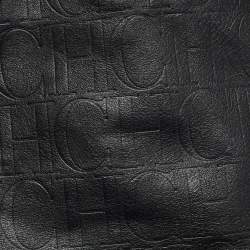 Pre Owned CH Carolina Herrera Black Monogram Leather Matryoshka Tote