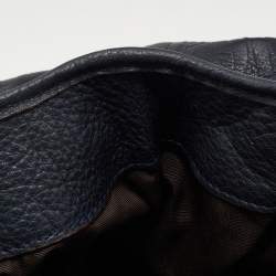 Pre Owned CH Carolina Herrera Blue Monogram Leather Poppy Hobo