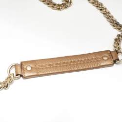 مملوكة مسبقًا CH Carolina Herrera Metallic Brown Monogram Embossed Leather Audrey Shoulder Bag