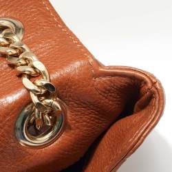 Pre Owned CH Carolina Herrera Brown Monogram Leather Audrey Shoulder Bag