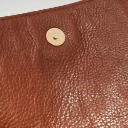 Pre Owned CH Carolina Herrera Brown Monogram Leather Audrey Shoulder Bag