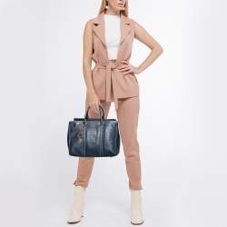 Pre Owned CH Carolina Herrera Blue Leather Andy Tote