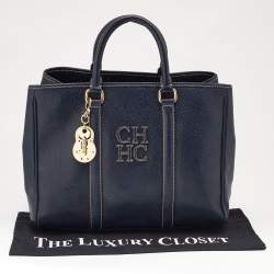 Pre Owned CH Carolina Herrera Blue Leather Andy Tote