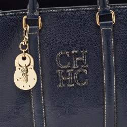 Pre Owned CH Carolina Herrera Blue Leather Andy Tote