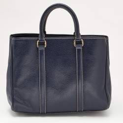 Pre Owned CH Carolina Herrera Blue Leather Andy Tote