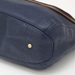 Pre Owned CH Carolina Herrera Navy Blue Leather Tassel Hobo