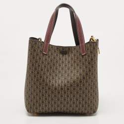 Pre Owned حقيبة يد كارولينا هيريرا قفل ماترايوشكا جلد وكانفاس مقوى مونوغرامى وردية / بيج 