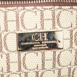 مملوكة مسبقًا حقيبة يد شوبر سى أتش كارولينا هيريرا جلد وكانفاس مونوغرامى وكانفاس مونوغرامى بنى 