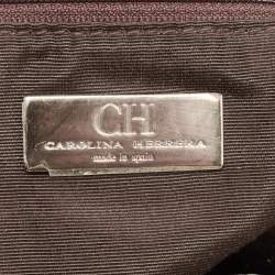 Pre Owned حقيبة  سي أتش كارولينا هيريرا باكيت  جلد منقوش بني داكن بفيونكة