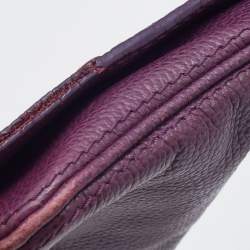 Pre Owned CH Carolina Herrera Purple Leather Chain Flap Shoulder Bag