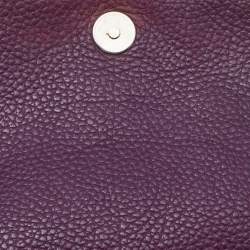 Pre Owned CH Carolina Herrera Purple Leather Chain Flap Shoulder Bag