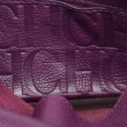 Pre Owned CH Carolina Herrera Purple Leather Chain Flap Shoulder Bag