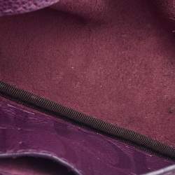 Pre Owned CH Carolina Herrera Purple Leather Chain Flap Shoulder Bag