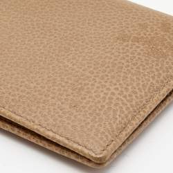 Pre Owned CH Carolina Herrera Beige Leather Flap Bifold Continental Wallet