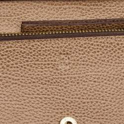 Pre Owned CH Carolina Herrera Beige Leather Flap Bifold Continental Wallet