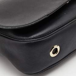 Pre Owned CH Carolina Herrera Black Leather New Baltazar Flap Shoulder Bag