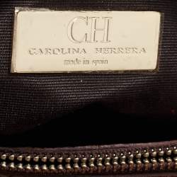 Pre Owned CH Carolina Herrera Brown Pebbled Leather Matteo Tote