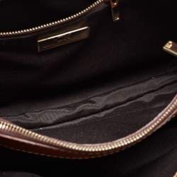 Pre Owned CH Carolina Herrera Brown Pebbled Leather Matteo Tote